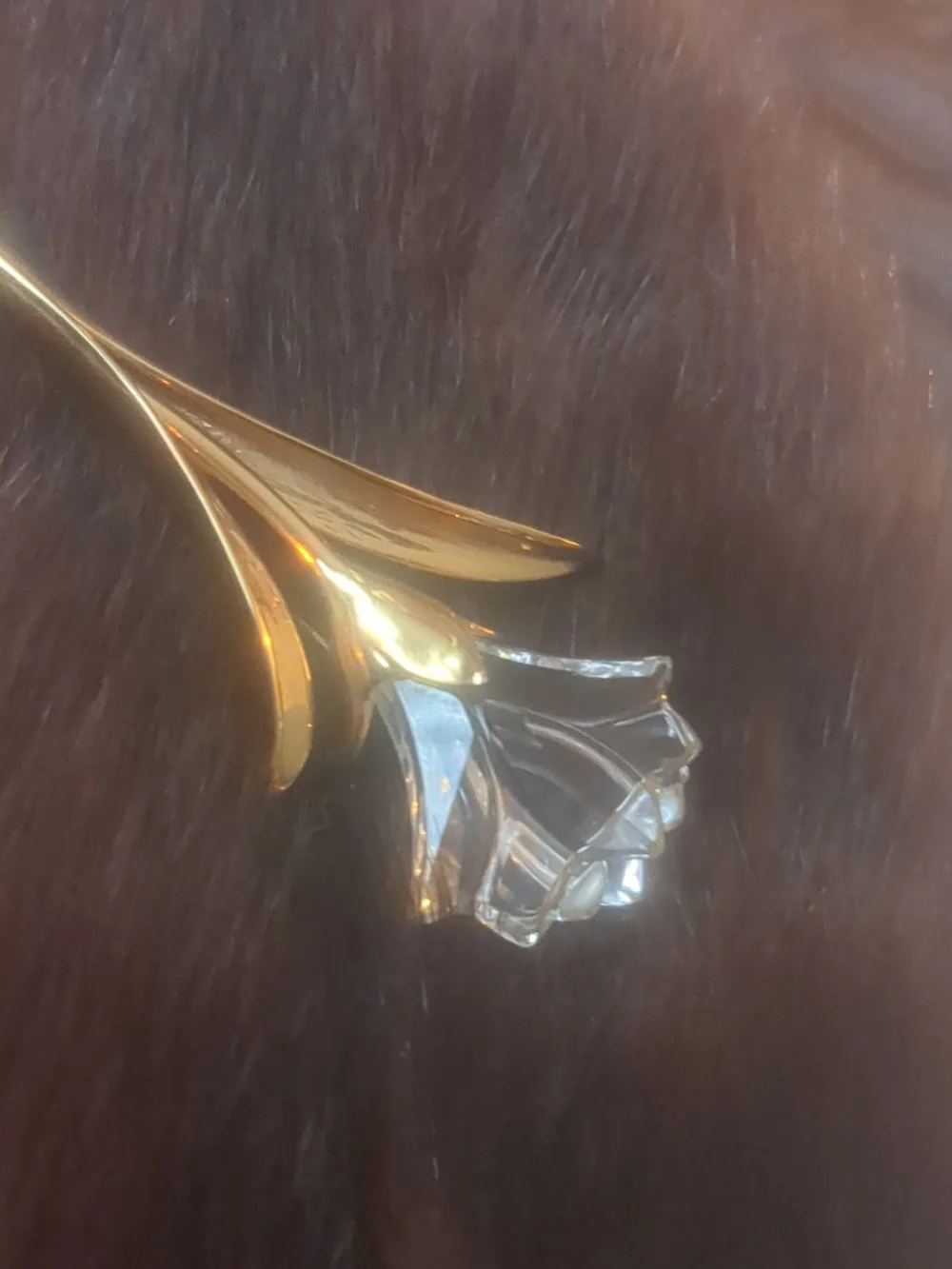 Swarovski  Gold Plated and Crystal Floral Brooch